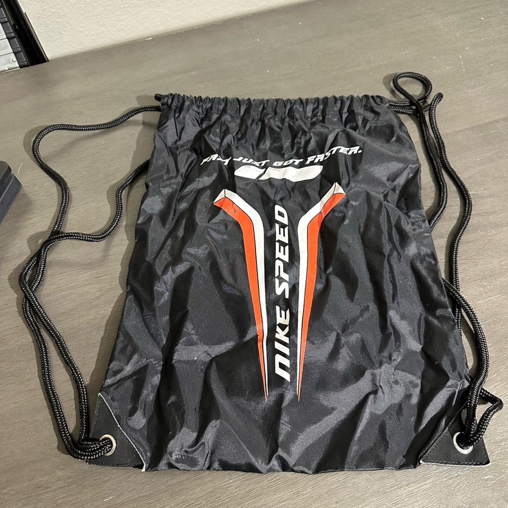 Black, Red & White Nike Speed Drawstring Bag Unisex